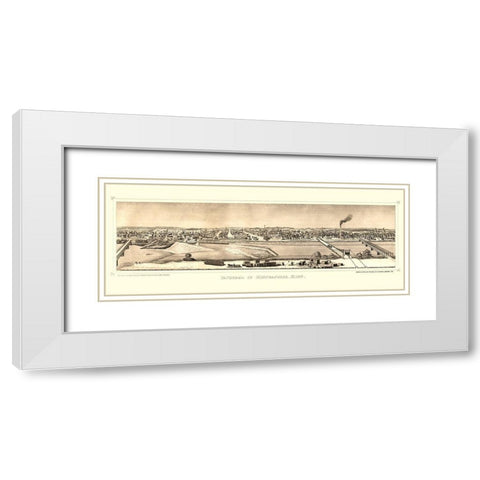 Minneapolis Minnesota - Hageboeck 1873  White Modern Wood Framed Art Print with Double Matting by Hageboeck