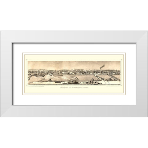 Minneapolis Minnesota - Hageboeck 1873  White Modern Wood Framed Art Print with Double Matting by Hageboeck