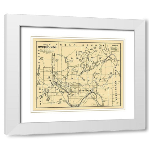Minneapolis St Paul Minnesota - Blodgett 1897  White Modern Wood Framed Art Print with Double Matting by Blodget