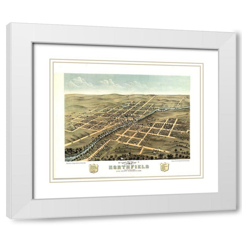 Northfield Minnesota - Stoner 1869  White Modern Wood Framed Art Print with Double Matting by Stoner