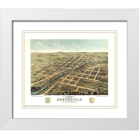 Northfield Minnesota - Stoner 1869  White Modern Wood Framed Art Print with Double Matting by Stoner