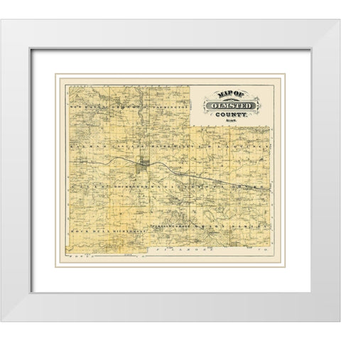 Olmsted Minnesota Landowner - Andreas 1874 White Modern Wood Framed Art Print with Double Matting by Andreas
