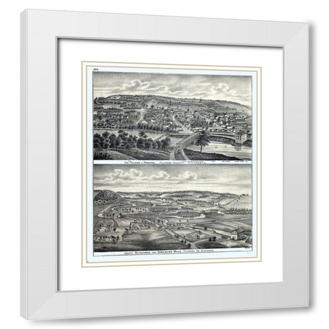 Preston Minnesota - Moore 1874  White Modern Wood Framed Art Print with Double Matting by Moore