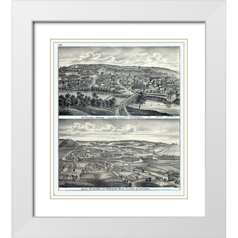 Preston Minnesota - Moore 1874  White Modern Wood Framed Art Print with Double Matting by Moore
