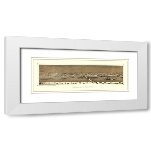 Saint Paul Minnesota - Hageboeck 1873  White Modern Wood Framed Art Print with Double Matting by Hageboeck