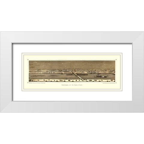 Saint Paul Minnesota - Hageboeck 1873  White Modern Wood Framed Art Print with Double Matting by Hageboeck