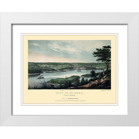 Saint Paul Minnesota - Ritchie 1853  White Modern Wood Framed Art Print with Double Matting by Ritchie