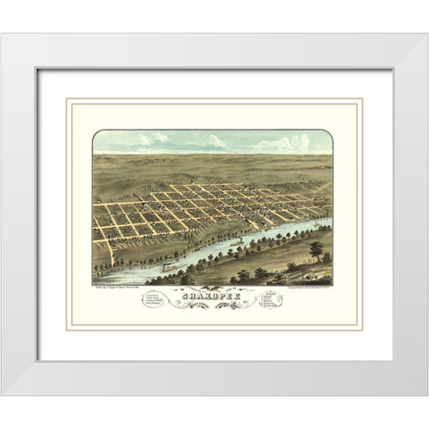 Shakopee Minnesota - Stoner 1869  White Modern Wood Framed Art Print with Double Matting by Stoner