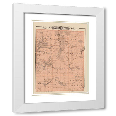 Steele Minnesota Landowner - Andreas 1874 White Modern Wood Framed Art Print with Double Matting by Andreas
