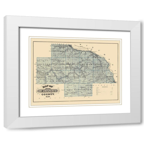 Wabasha Minnesota Landowner - Andreas 1874 White Modern Wood Framed Art Print with Double Matting by Andreas