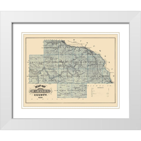 Wabasha Minnesota Landowner - Andreas 1874 White Modern Wood Framed Art Print with Double Matting by Andreas