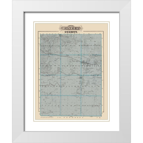 Waseca Minnesota Landowner - Andreas 1874 White Modern Wood Framed Art Print with Double Matting by Andreas