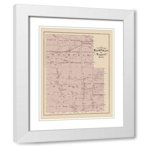 Watonwan  Martin Minnesota Landowner - Andreas White Modern Wood Framed Art Print with Double Matting by Andreas