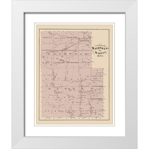 Watonwan  Martin Minnesota Landowner - Andreas White Modern Wood Framed Art Print with Double Matting by Andreas