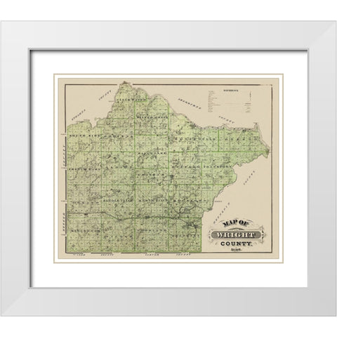 Wright Minnesota Landowner - Andreas 1874 White Modern Wood Framed Art Print with Double Matting by Andreas