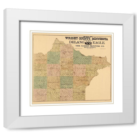 Wright Minnesota Landowner - Hixson 1901 White Modern Wood Framed Art Print with Double Matting by Hixson