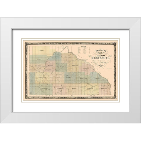 Minnesota - Holsteen 1855  White Modern Wood Framed Art Print with Double Matting by Holsteen