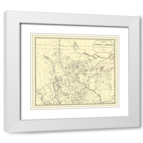Minnesota Territory - John 1849  White Modern Wood Framed Art Print with Double Matting by John