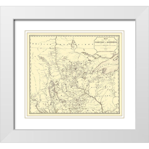 Minnesota Territory - John 1849  White Modern Wood Framed Art Print with Double Matting by John