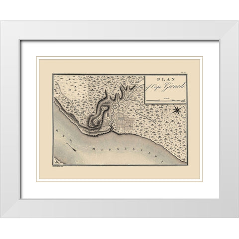 Cape Girardeau, Cape Girardo Missouri - Collot White Modern Wood Framed Art Print with Double Matting by Collot