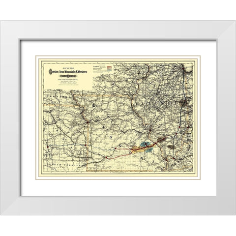 Chester, Iron Mountain and Western 1881 White Modern Wood Framed Art Print with Double Matting by Colton
