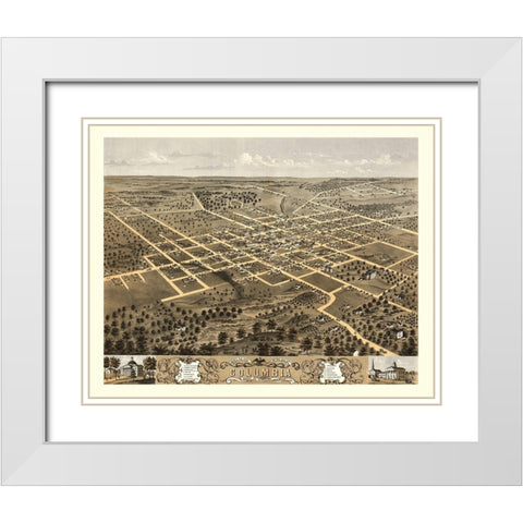 Columbia Missouri - Ruger 1869 White Modern Wood Framed Art Print with Double Matting by Ruger