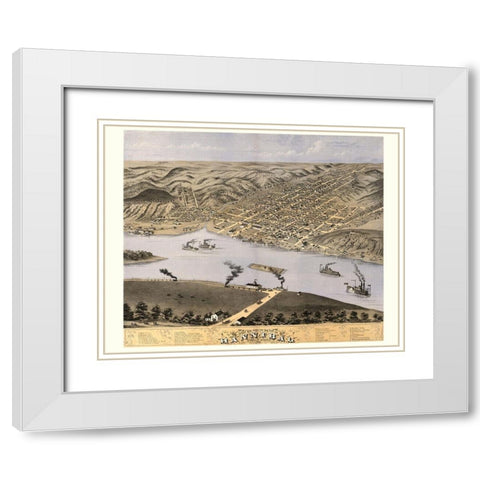 Hannibal Missouri - Ruger 1869 White Modern Wood Framed Art Print with Double Matting by Ruger