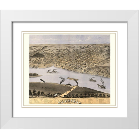 Hannibal Missouri - Ruger 1869 White Modern Wood Framed Art Print with Double Matting by Ruger