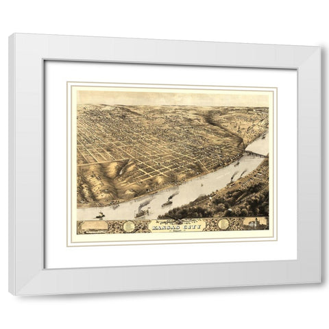 Kansas City Missouri - Ruger 1869 White Modern Wood Framed Art Print with Double Matting by Ruger