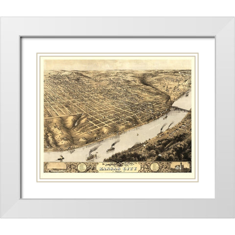Kansas City Missouri - Ruger 1869 White Modern Wood Framed Art Print with Double Matting by Ruger
