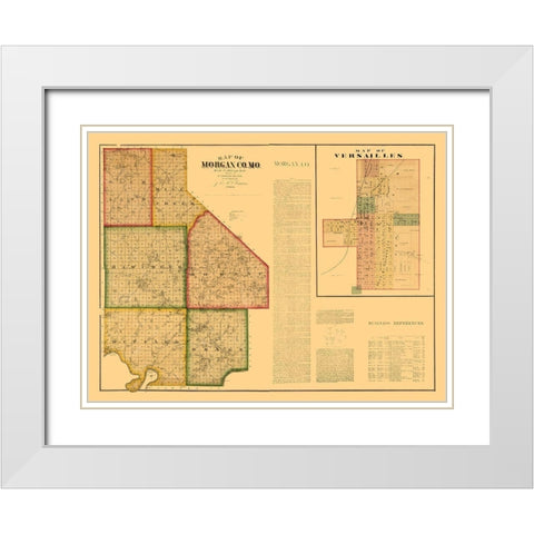 Morgan County Missouri - Higgins 1880  White Modern Wood Framed Art Print with Double Matting by Higgins