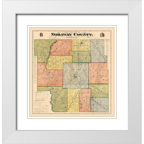 Nodaway County Missouri - Morehouse 1900  White Modern Wood Framed Art Print with Double Matting by Morehouse