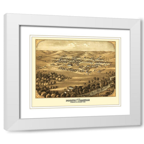 Pacific Missouri - Ruger 1869 White Modern Wood Framed Art Print with Double Matting by Ruger