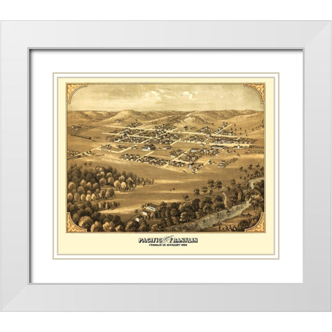 Pacific Missouri - Ruger 1869 White Modern Wood Framed Art Print with Double Matting by Ruger