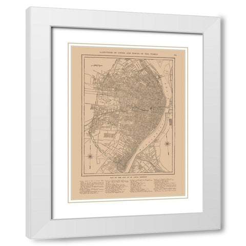 St Louis  Missouri - Reynold 1921 White Modern Wood Framed Art Print with Double Matting by Reynold