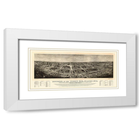 St Louis Missouri - Melville 1904 White Modern Wood Framed Art Print with Double Matting by Melville