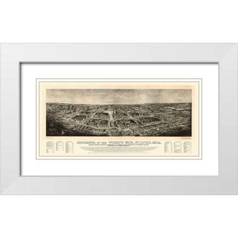 St Louis Missouri - Melville 1904 White Modern Wood Framed Art Print with Double Matting by Melville