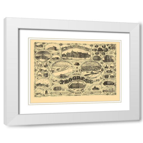 St Louis Missouri - Lawton 1884 White Modern Wood Framed Art Print with Double Matting by Lawton