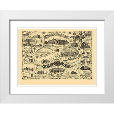 St Louis Missouri - Lawton 1884 White Modern Wood Framed Art Print with Double Matting by Lawton
