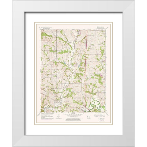 Tracy Missouri Quad - USGS 1961 White Modern Wood Framed Art Print with Double Matting by USGS