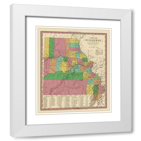Missouri - Tanner 1833 White Modern Wood Framed Art Print with Double Matting by Tanner