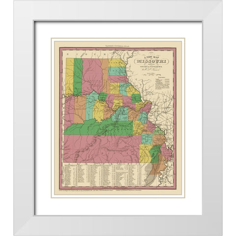 Missouri - Tanner 1833 White Modern Wood Framed Art Print with Double Matting by Tanner