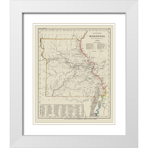 Missouri - Meyer 1845 White Modern Wood Framed Art Print with Double Matting by Meyer