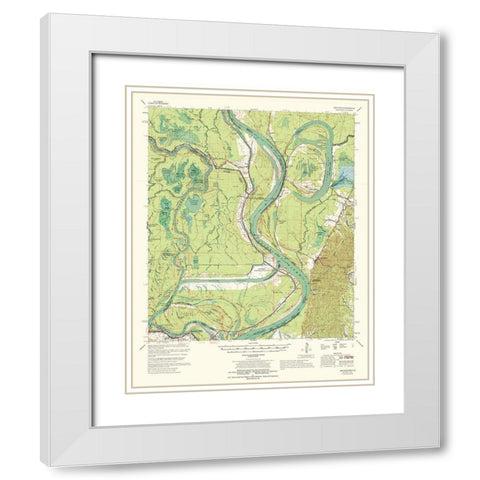 Artonish Mississippi Quad - USGS 1967 White Modern Wood Framed Art Print with Double Matting by USGS