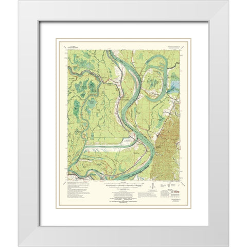 Artonish Mississippi Quad - USGS 1967 White Modern Wood Framed Art Print with Double Matting by USGS