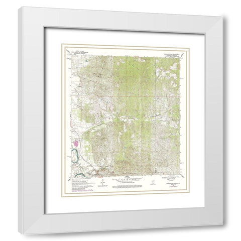 South West Baxterville Mississippi Quad - USGS White Modern Wood Framed Art Print with Double Matting by USGS