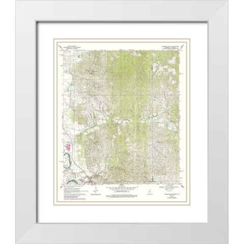 South West Baxterville Mississippi Quad - USGS White Modern Wood Framed Art Print with Double Matting by USGS