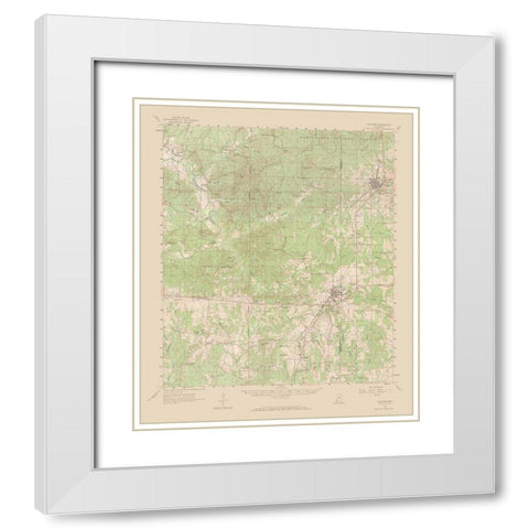 Gloster Mississippi Quad - USGS 1961 White Modern Wood Framed Art Print with Double Matting by USGS