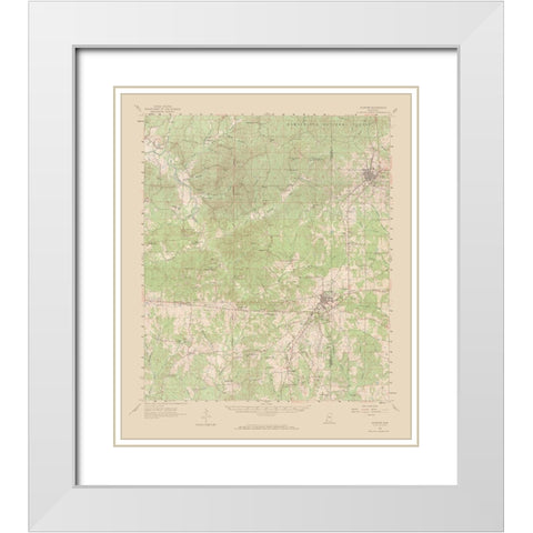 Gloster Mississippi Quad - USGS 1961 White Modern Wood Framed Art Print with Double Matting by USGS