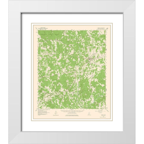 Liberty Mississippi Quad - USGS 1961 White Modern Wood Framed Art Print with Double Matting by USGS